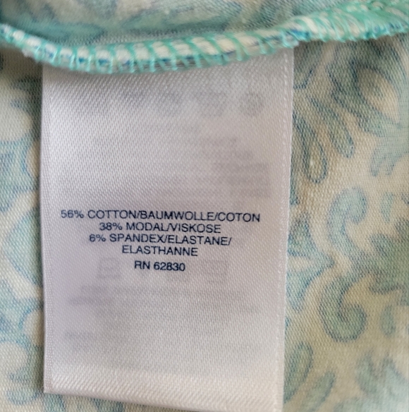 Lands' End Sleeveless Aqua Patterned Maxi Dress Size XS - Picture 6 of 7